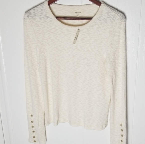 Madewell Button Sleeve Tee - Picture 4 of 5